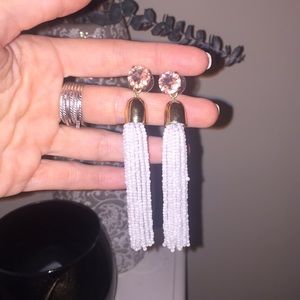 Gray tassel earrings